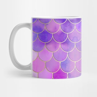 Ultra Violet & Gold Mermaid Scale Pattern Mug